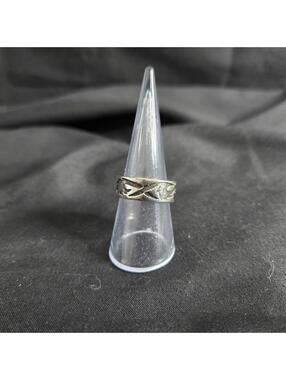 Sterling Silver Thick Band Ring Darkened Swirl Cutout Southwest Tribal Mens 7.5